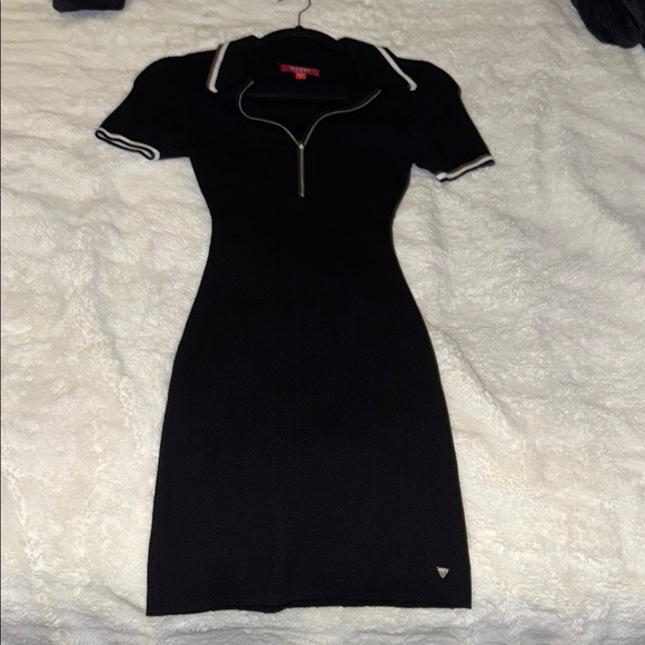 Guess Black Polo Collar Sheath Dress Casual - Picture 1 of 3